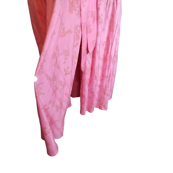 Hurley Womens Monroe High Slit Blouson Maxi Dress Pink Gold Large - Picture 4 of 9